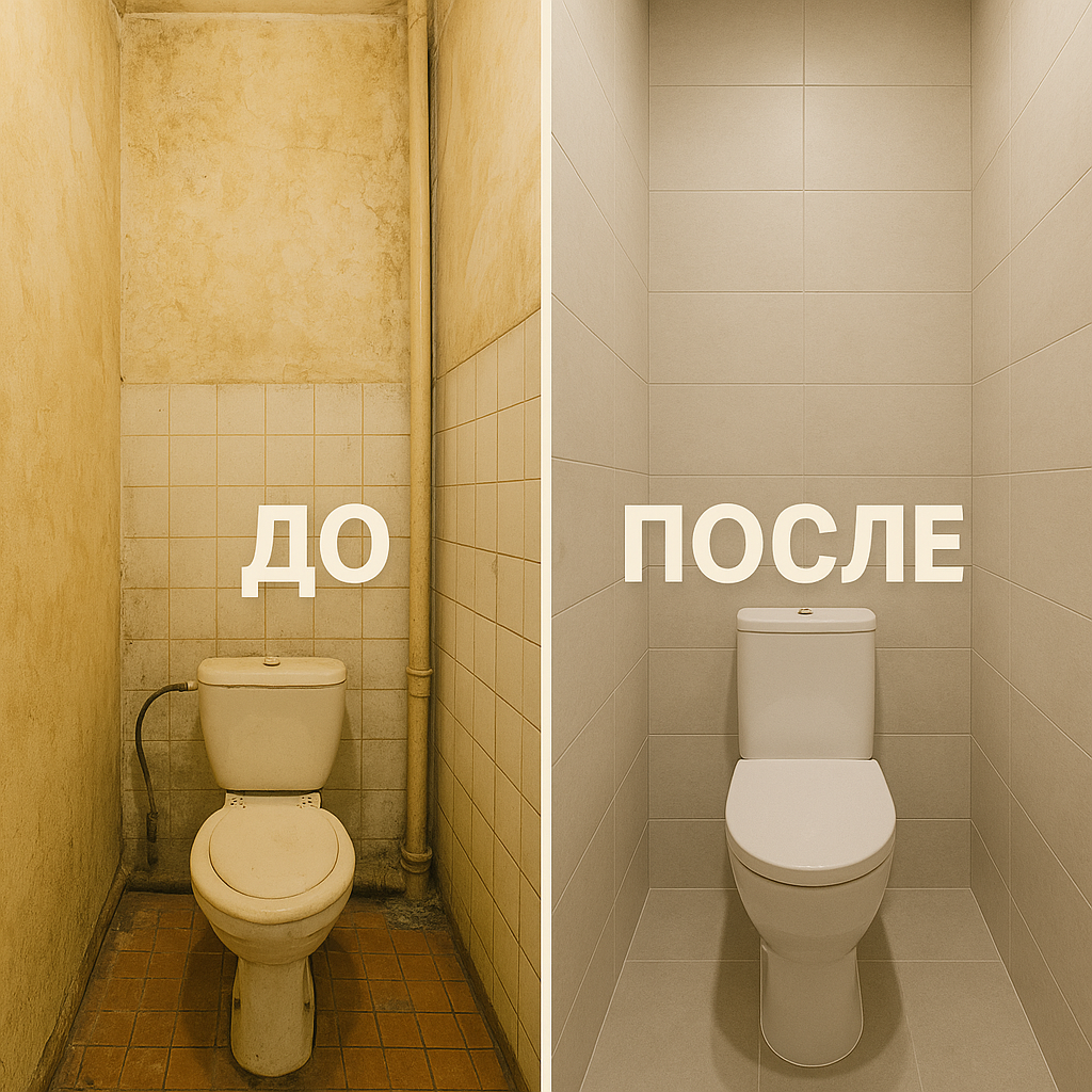 Туалет — до/после